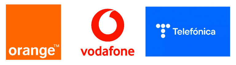 Logos de Orange, Vodafone y Telefónica